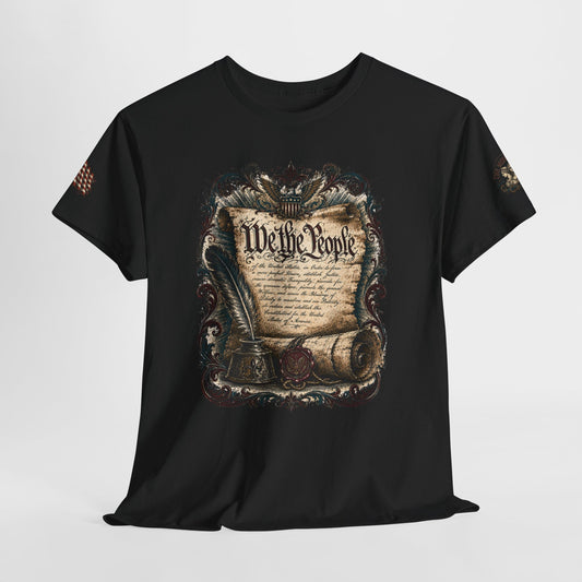 America 250 Vintage Style Constitution with Benjamin Franklin Quote Cotton Tee