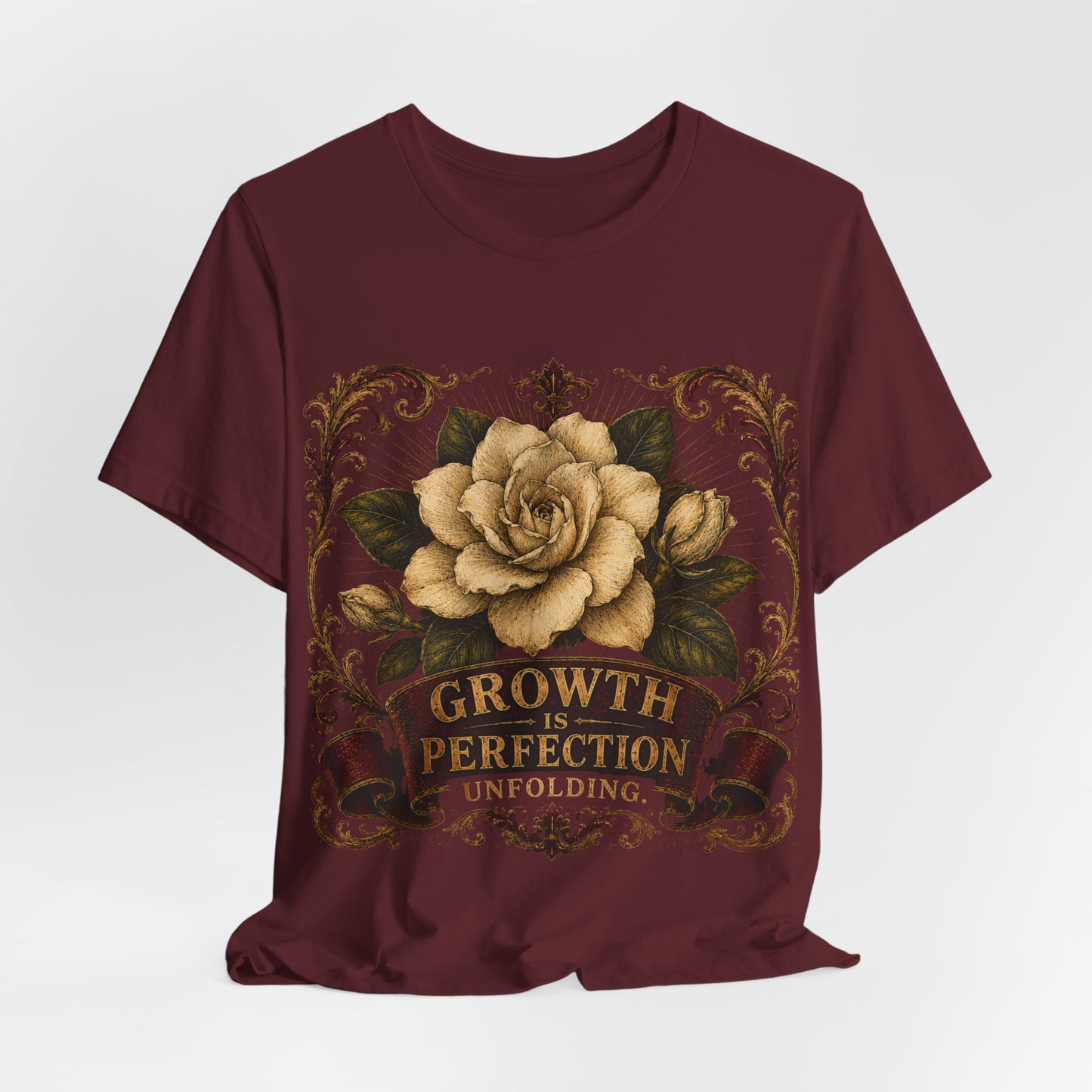 "Growth is... Perfection Unfolding" Cotton T-shirt.