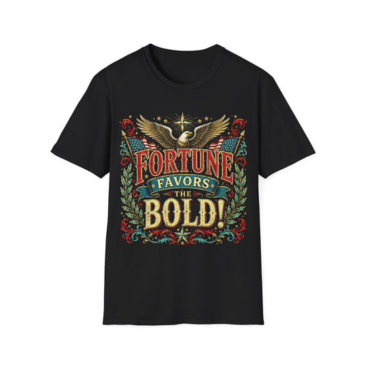 Fortune Favors the Bold T-Shirt — Vintage Eagle Graphic