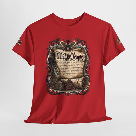 America 250 Vintage Style Constitution with Benjamin Franklin Quote Cotton Tee