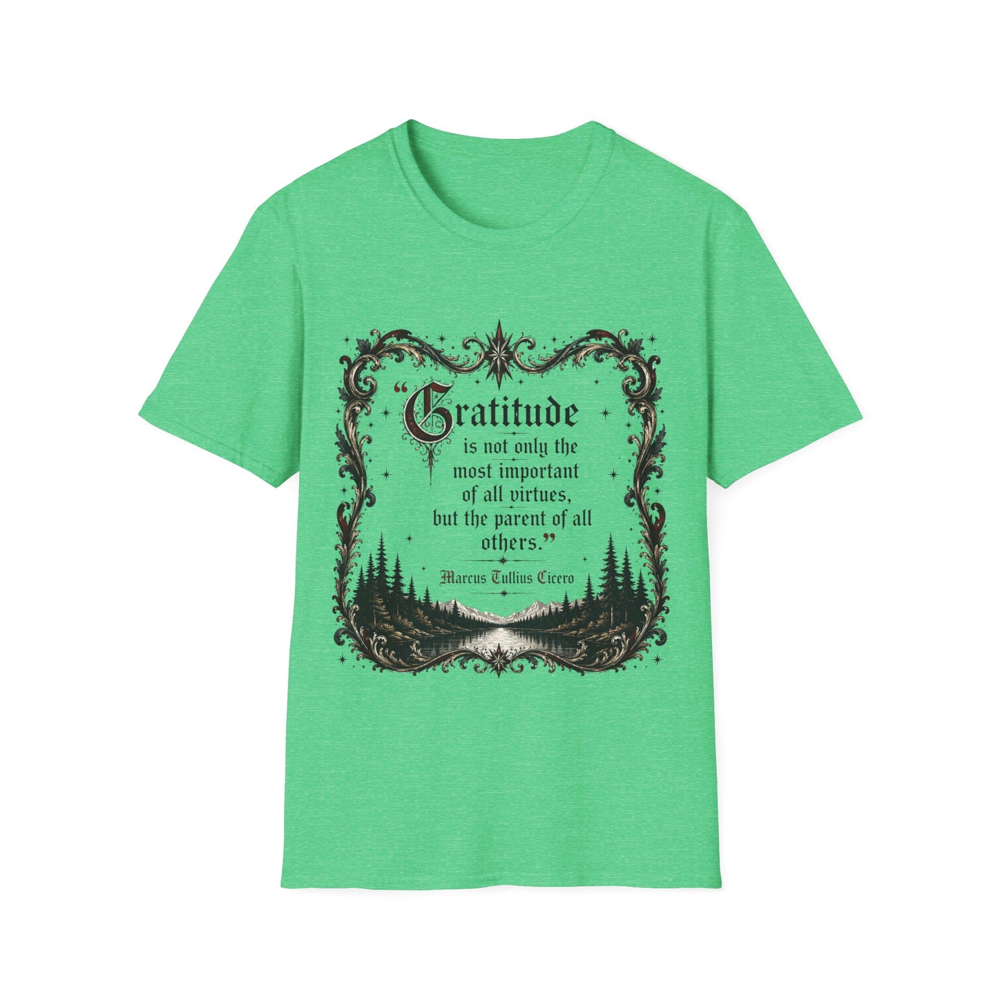 Gratitude is not only the most important of all virtues but the...— Vintage Ornate Marcus Aurelius Quote Tee