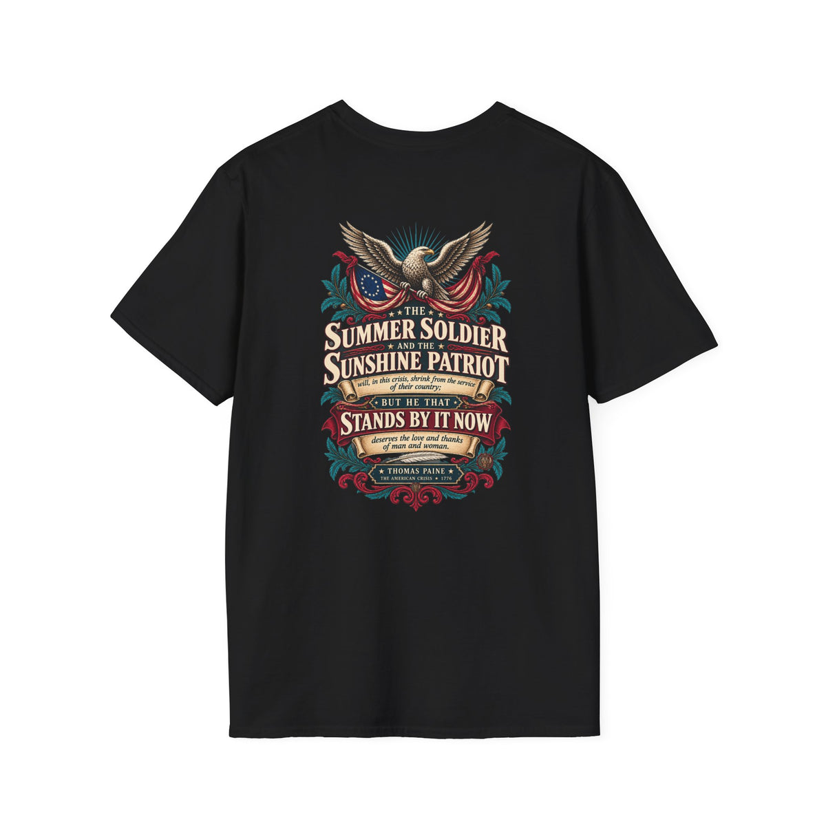"These Are the Times That Try Men’s Souls" Thomas Paine Vintage Floral T-shirt