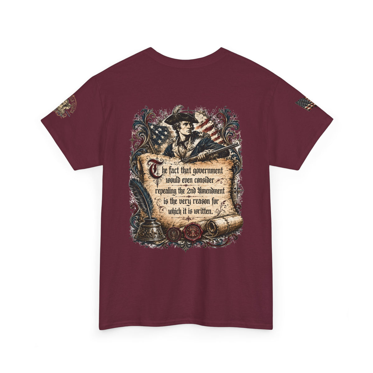 America 250 Patriot Vintage Style 2nd Amendment Cotton Tee