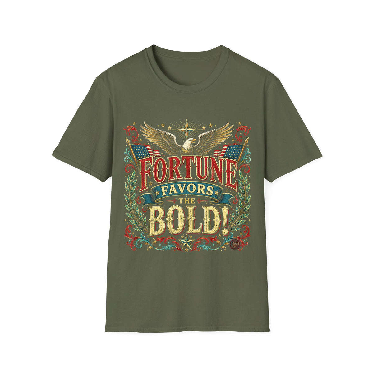 Fortune Favors the Bold T-Shirt — Vintage Eagle Graphic