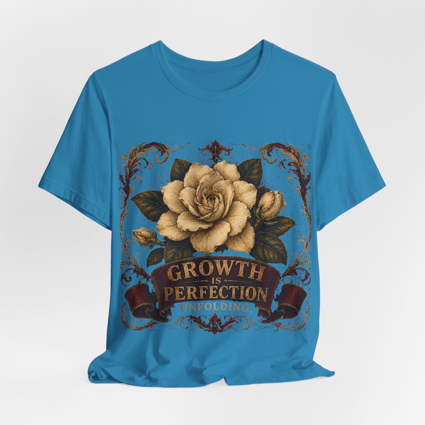 "Growth is... Perfection Unfolding" Cotton T-shirt.