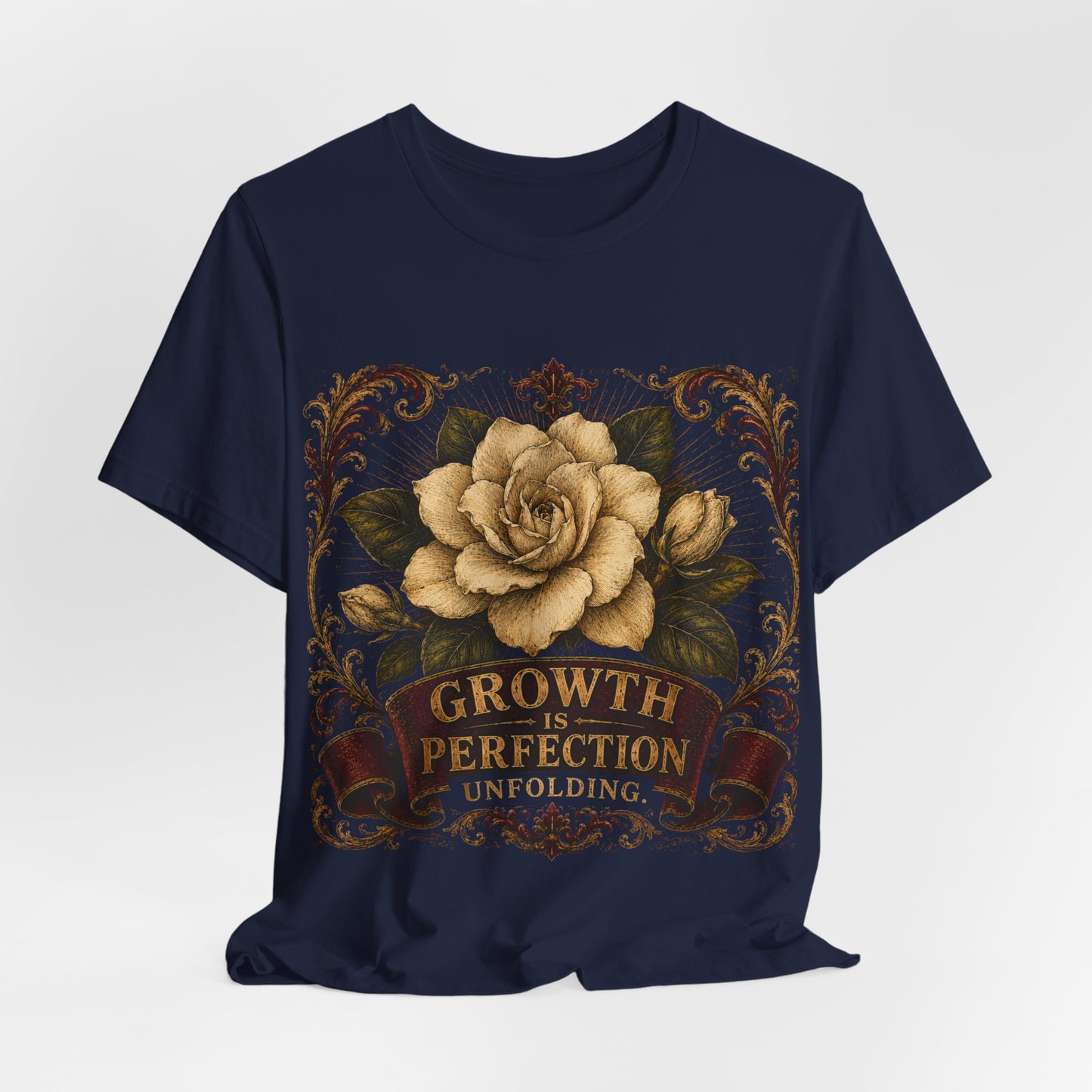 "Growth is... Perfection Unfolding" Cotton T-shirt.